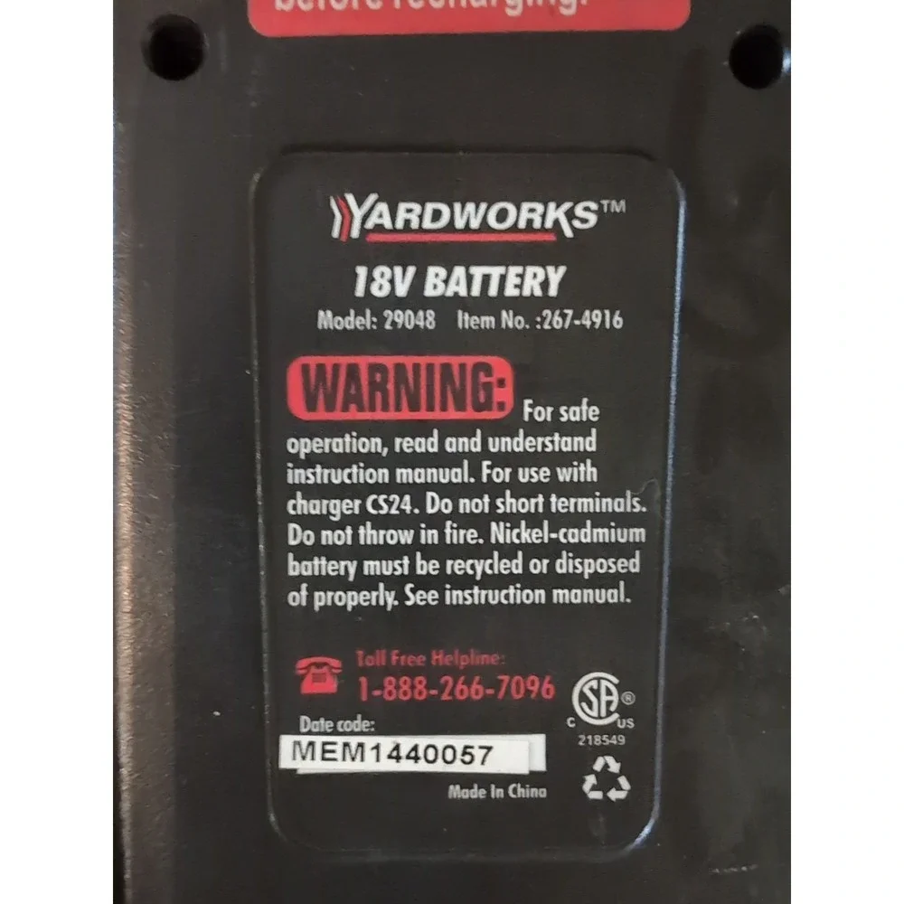 Yardworks‎ 18v Battery And Charger